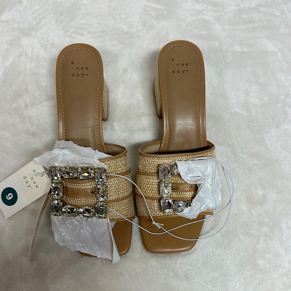 A New Day Women's Tan Slide Sandals - Picture 1 of 12